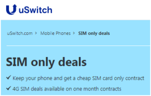uSwitch Best SIM Only Deals