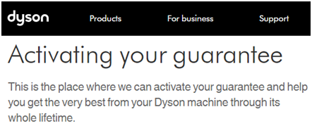 Activation My Dyson Garantie