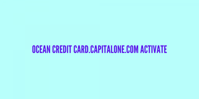 Oceancreditcard capitalone co uk activate Ocean Finance Card 